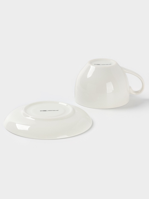 Чайная пара Доляна  Чайная пара Доляна "Гуси" цвет белый  чашка 250 мл, блюдце 15 см