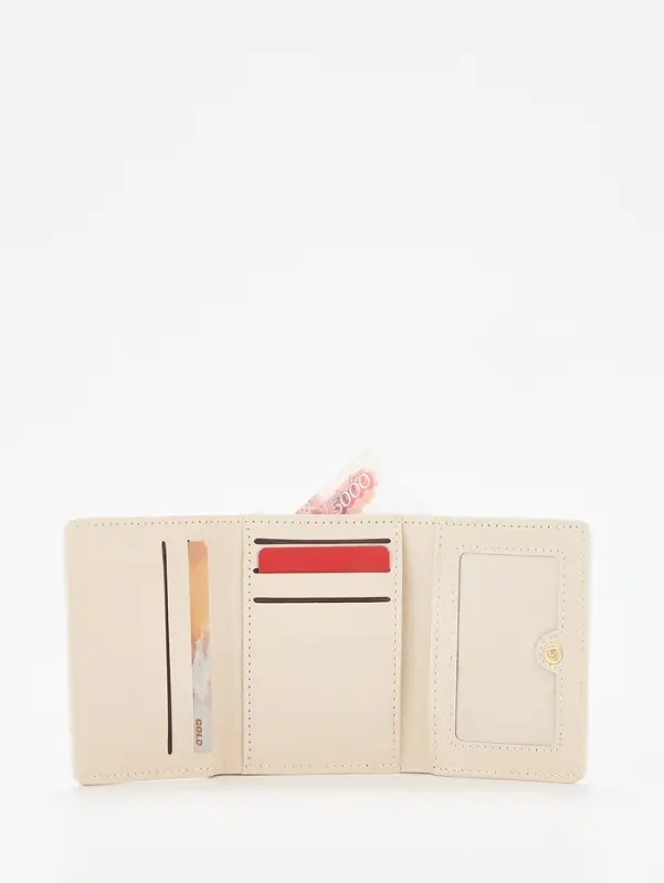 Кошелёк женский на кнопке, 10.5&times;2.5&times;8.5 см, с цветочным принтом, белый