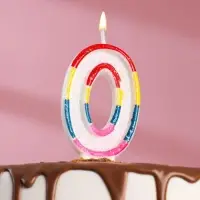 Свеча для торта «Цифра 0», 7 см
