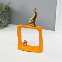 Фигурка керамика &laquo;Кошки-мышки. Квадрат&raquo;, оранжевый с золотом, 5.2&times;13.5&times;23 см
