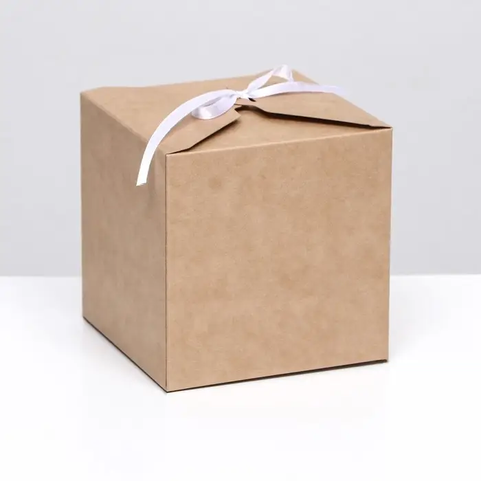 Коробка складная крафт, квадратная, 12×12×12 см Коробка складная крафт, квадратная, 12×12×12 см