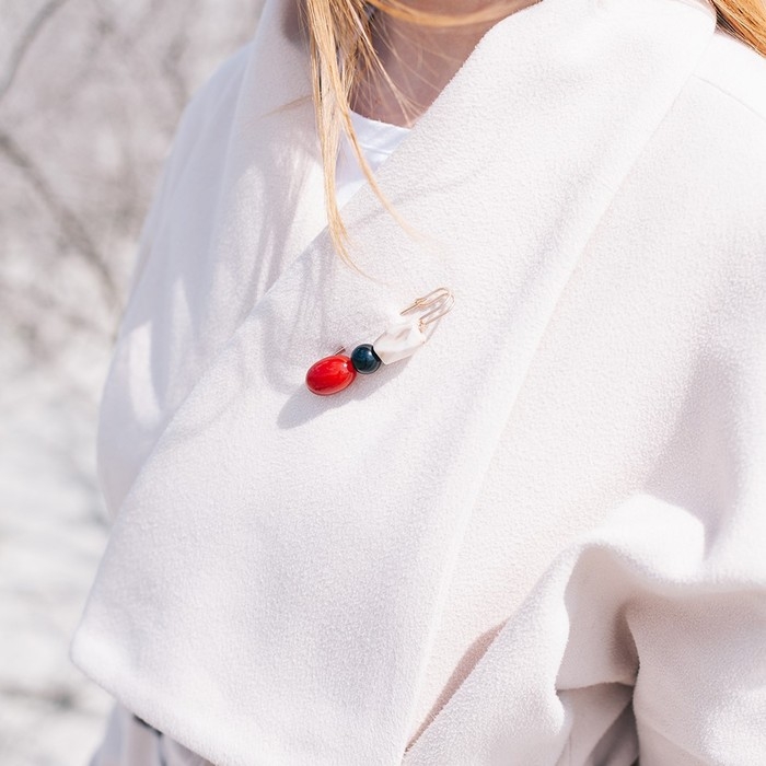 Булавка «Камни», 8 см, цветная в золоте Булавка «Камни», 8 см, цветная в золоте