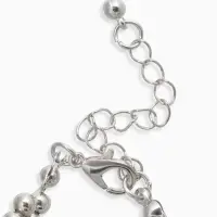 Браслет жемчужный "Узел", цвет белый в серебре 17+5см, бусина 6