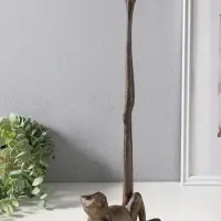 Сувенир чугун держатель для бумажных полотенец "Лягуха" 13,5х15х42 см