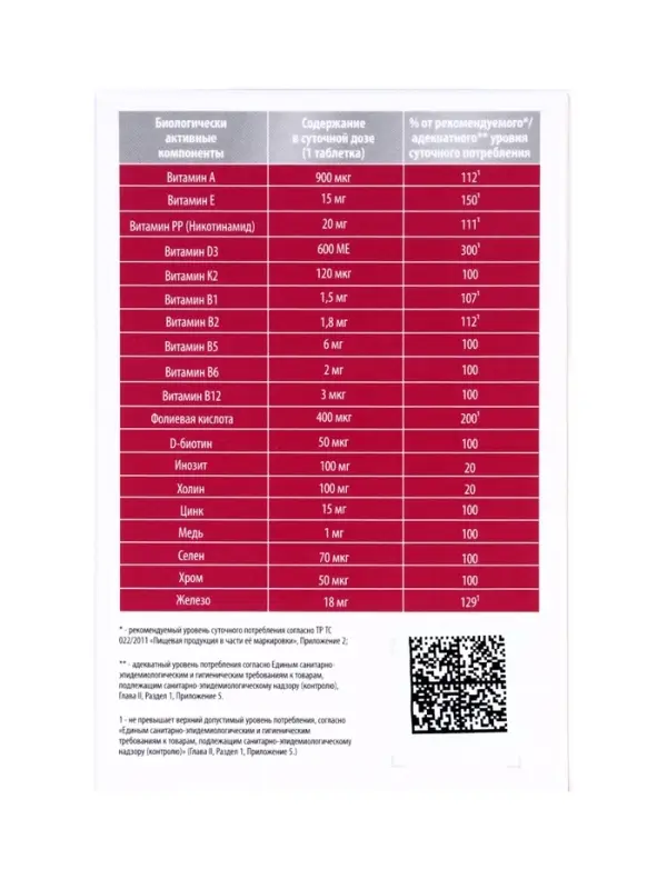 Мультивитаминный комплекс Sibivit, для женщин, 30 таблеток по 1.3 г