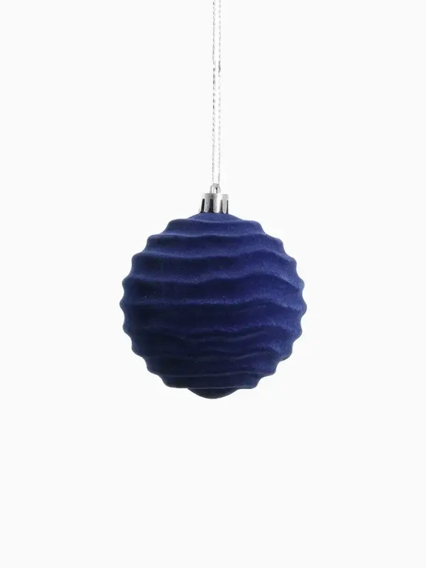 Набор шаров пластик d-8 см, 6 шт Набор шаров пластик d-8 см, 6 шт "Бархат. Грация" синий