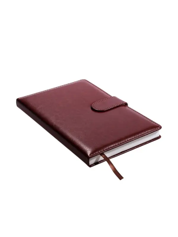 Ежедневник недатированный формат А5, с хлястиком, 112л, линия, пвх, Классика Коричневый