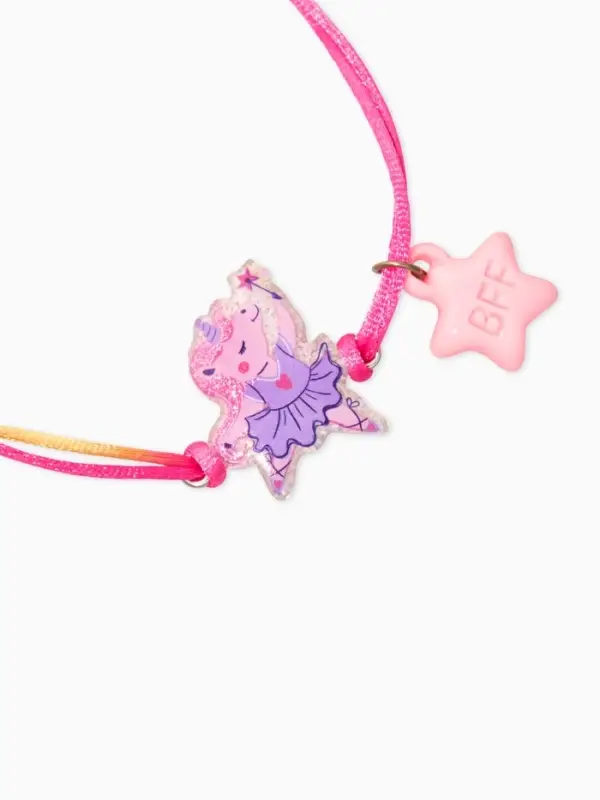 Браслеты детские парные "Выбражулька" неразлучники, замок, звезды, цвет фиолетовый