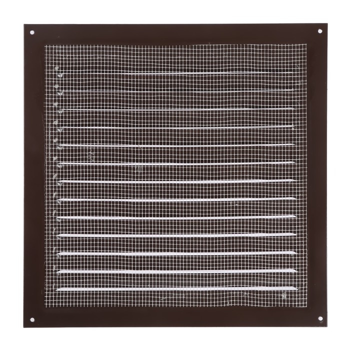 Решетка вентиляционная ZEIN Люкс РМ3030КР, 300 х 300 мм, с сеткой, металлическая, коричневая Решетка вентиляционная ZEIN Люкс РМ3030КР, 300 х 300 мм, с сеткой, металлическая, коричневая
