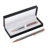 Ручка подарочная Calligrata. VIP, шариковая, поворотная, в футляре кожзам, корпус серебристый с золотым