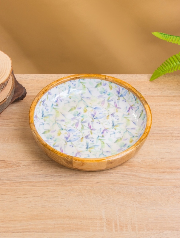 Блюдо "Оттенки сирени" дерево манго 25х25х4,5 см