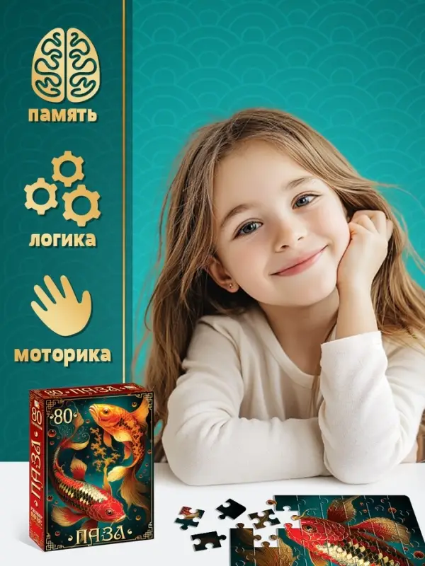 Пазл &laquo;Карпы кои&raquo;, 80 деталей