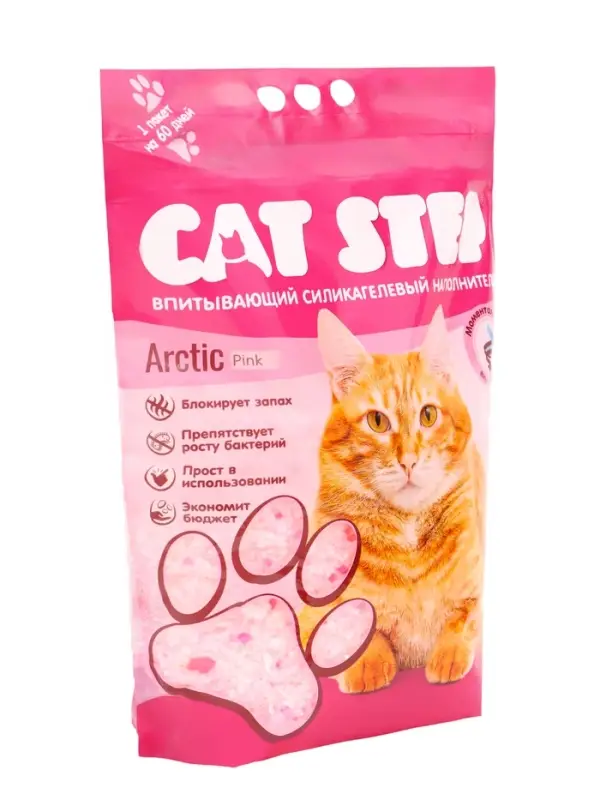 Наполнитель впитывающий силикагелевый CAT STEP Arctic Pink, 7,6 л Наполнитель впитывающий силикагелевый CAT STEP Arctic Pink, 7,6 л