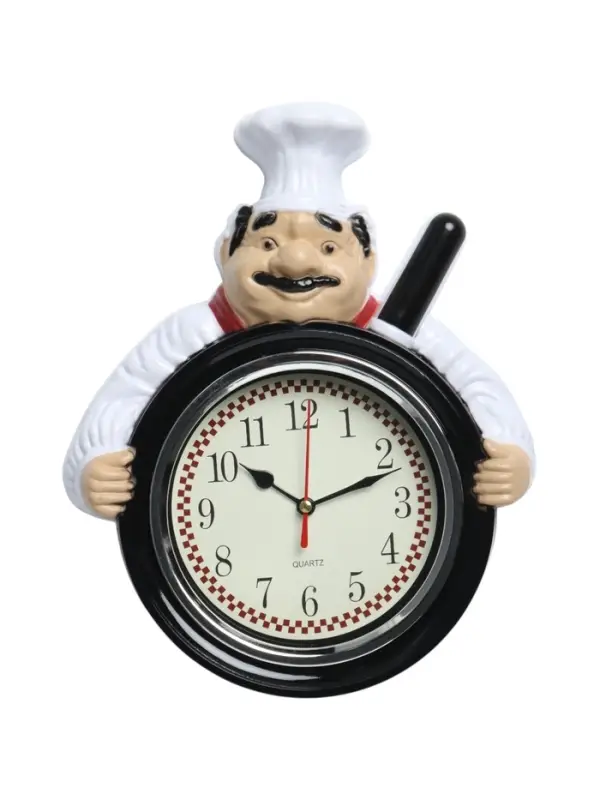 Часы настенные интерьерные &laquo;Повар со сковородой&raquo;, серия: Кухня, дискретный ход, 26.5&times;20 см, от батарейки 1&times;АА