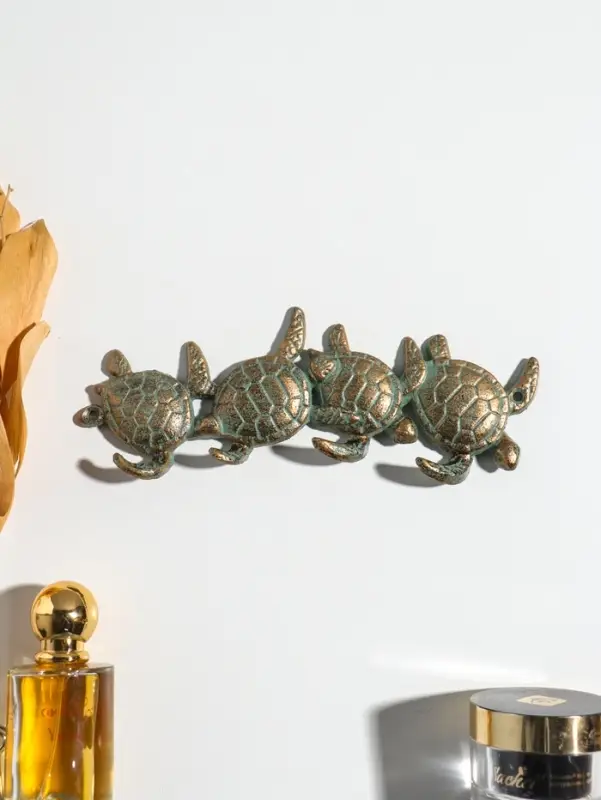 Крючки настенные &laquo;Четыре черепахи&raquo;, ключница декоративная, чугун, 21.5&times;7&times;2 см