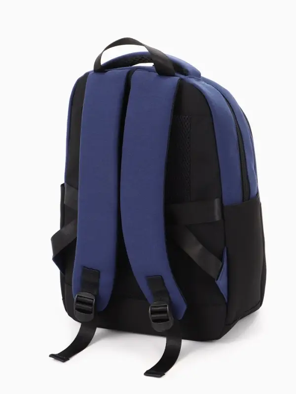Рюкзак школьный, 2 отделения, 5 карманов, водонепроницаемое дно, 26&times;14&times;39 см, синий