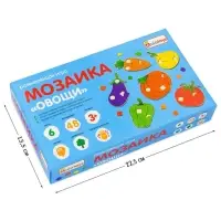 Мозаика &laquo;Овощи&raquo; Alatoys, 6 рамок, 48 геометрических вкладышей