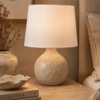 Лампа настольная RISALUX &laquo;Цветы&raquo;, 15 Вт, Е14, белая, 23&times;23&times;31 см