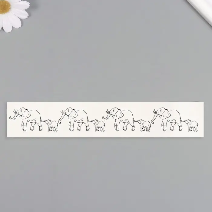 Переводная тату на тело чёрная «Браслет. Слоны», 20×3 см Переводная тату на тело чёрная «Браслет. Слоны», 20×3 см