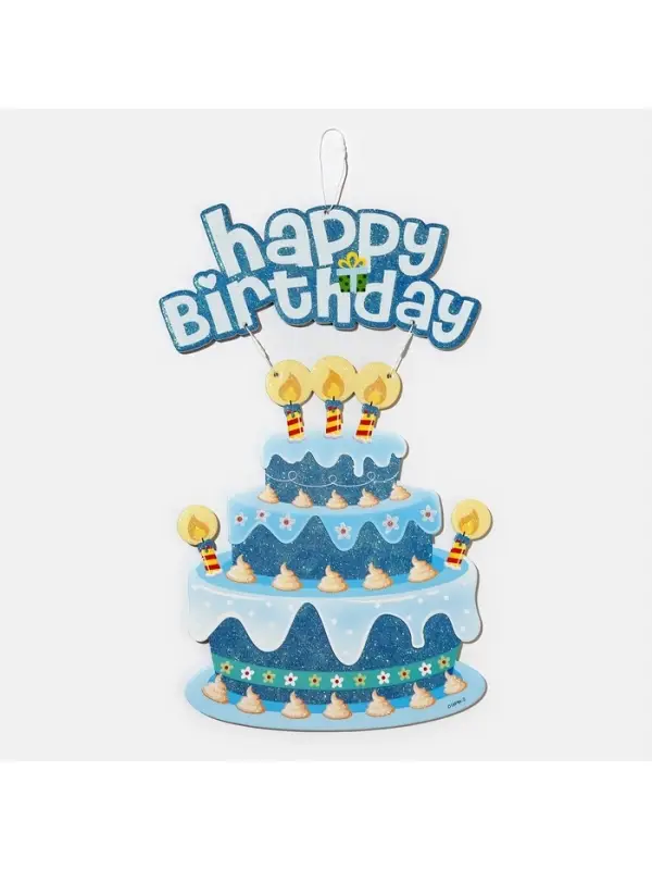 Украшение подвеска &laquo;С Днём Рождения&raquo;, 42&times;26 см, голубое