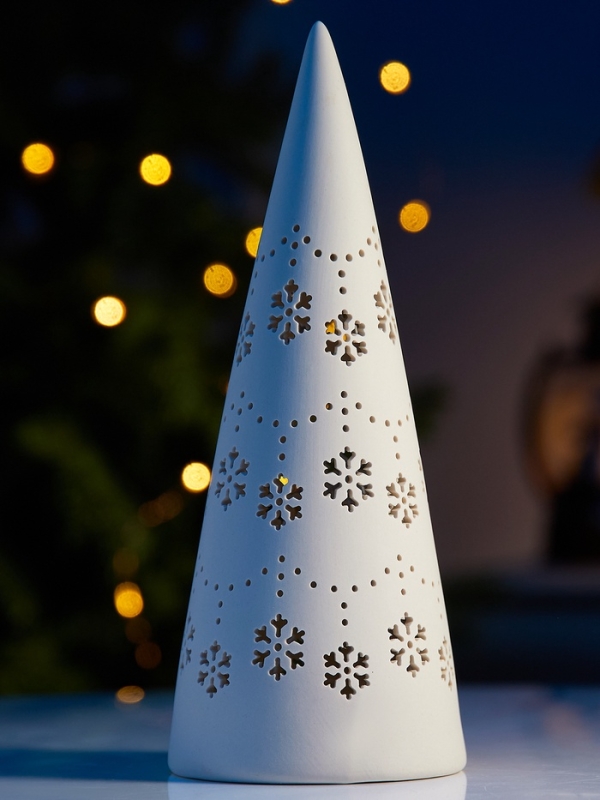 Светодиодная фигура Светодиодная фигура "Елка со снежинками" 22х9х9, 1 LED, LR44x3(в компл.), Т/БЕЛЫЙ