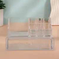 Органайзер для хранения косметики, 9 секций, с выдвижным ящиком, 18.5&times;10&times;11.5 см, прозрачный