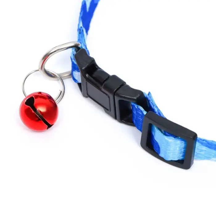 Ошейник Ошейник "Милитари" с бубенчиком, капрон, 30 х 1 см, синий