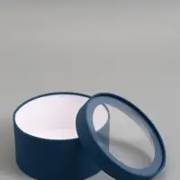 Подарочная коробка, морской, завальцованная с окном, 21 х 11 см