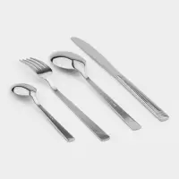 Набор столовый &laquo;Аппетит&raquo;, 24 предмета, толщина 2 мм, картонная коробка, цвет серебряный