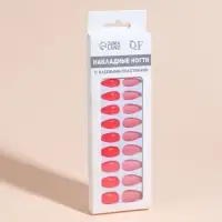 Накладные ногти, 24 шт., с клеевыми пластинами, форма миндаль, цвет неоновые/матовые, розовые