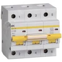 KARAT Автоматический выключатель ВА47-100 3P C 100А 10кА IEK
