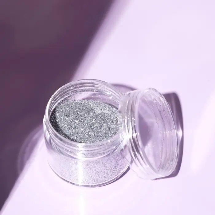 Косметический глиттер в баночке  Косметический глиттер в баночке "Серебро", 20 г