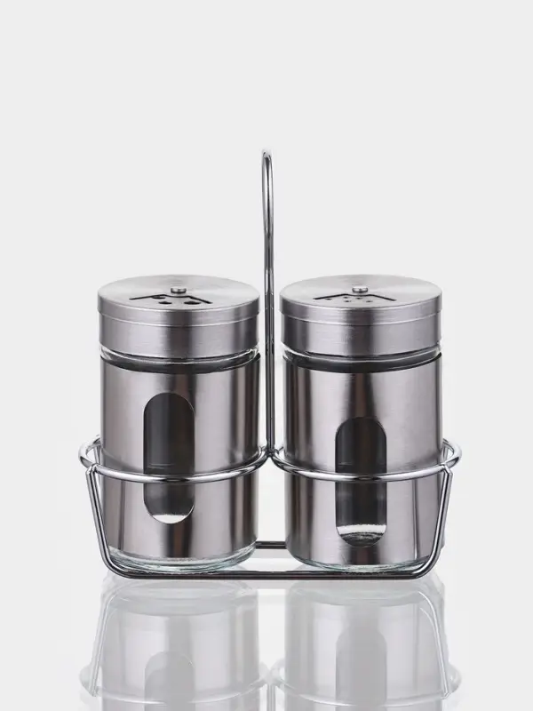 Набор для специй Набор для специй "Стиль" 2 шт, на подставке, 130 мл