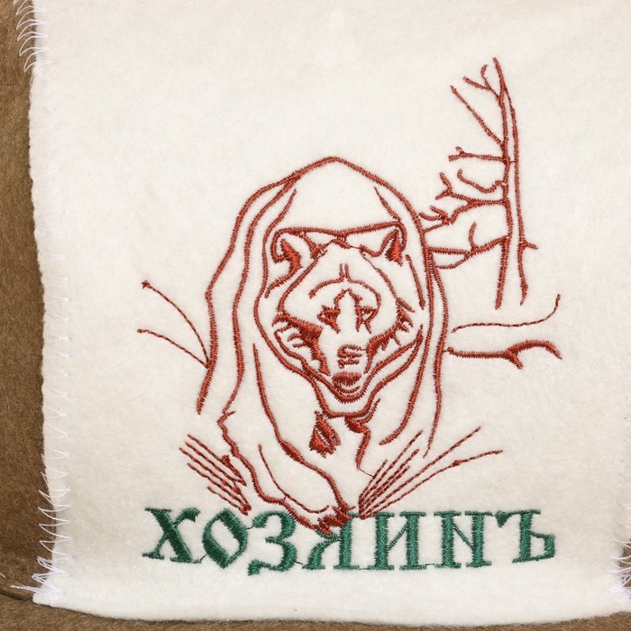 Набор для бани: шапка и коврик  Набор для бани: шапка и коврик "Хозяинъ" зеленый