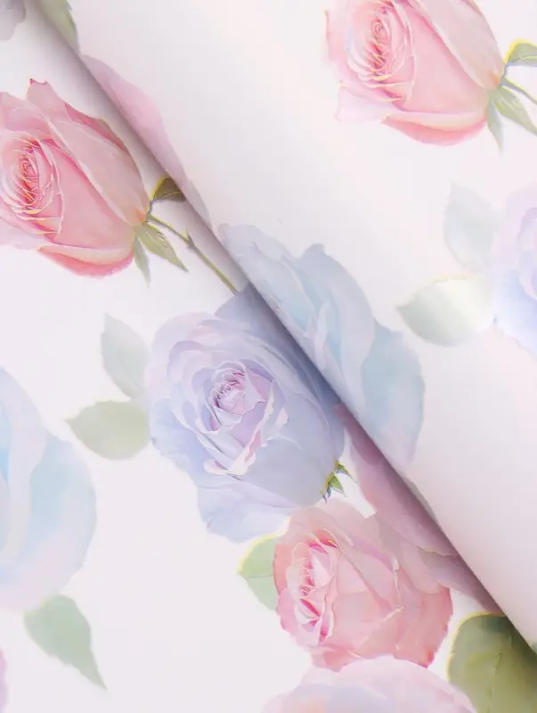 Пленка для цветов, &laquo;Розы&raquo;, белая, 57&times;57 см