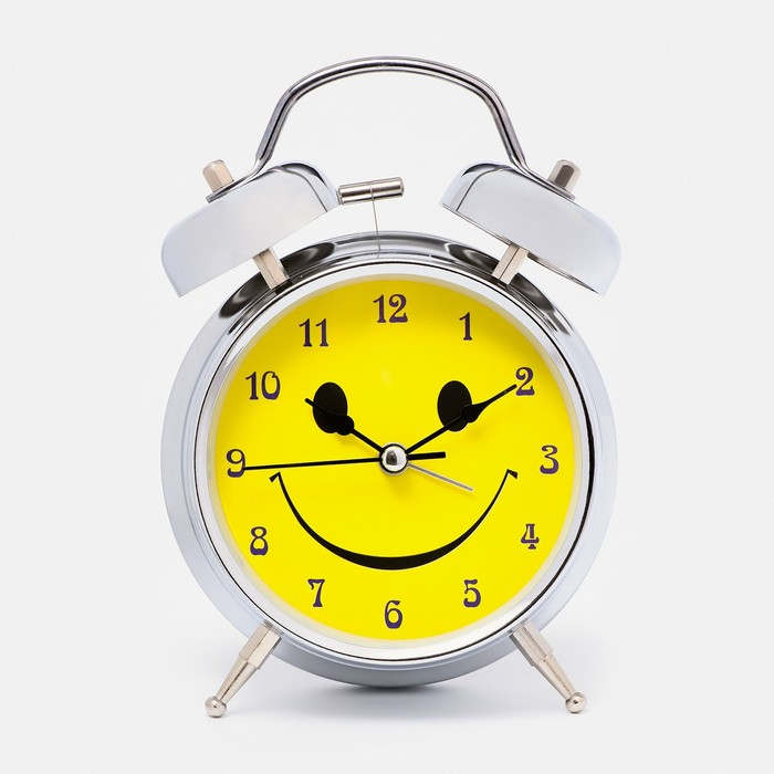 Будильник Будильник "Смайл", d-11.5 см, с подсветкой, хром