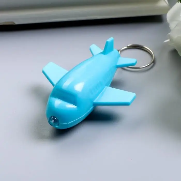 Фонарик брелок для ключей на кольце &laquo;Самолёт&raquo;, цветной, светит, 2&times;6&times;5 см, МИКС