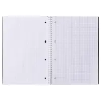 Тетрадь A4, 80 листов, в клетку на гребне, VELVET, пластиковая обложка, блок 65 г/м2, чёрная