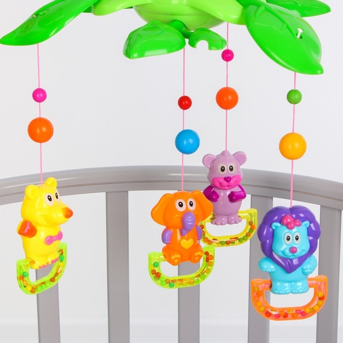 Мобиль музыкальный на кроватку «Музыкальные листья. Зверятки 2», на батарейках, Крошка Я Мобиль музыкальный на кроватку «Музыкальные листья. Зверятки 2», на батарейках, Крошка Я