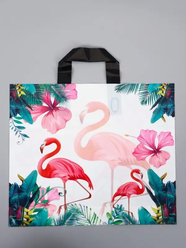 Пакет с петлевой ручкой "Фламинго" светлый 35 х 30 х 8, см, 60 мкм