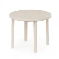 Стол круглый, 90&times;90&times;75 см, пластиковый, бежевый