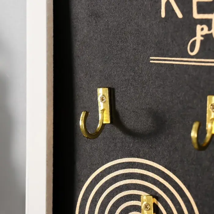 Настенные крючки декоративные &laquo;Ключи. Абстракция. Радуга&raquo;, дерево, чёрная с золотом, 24&times;32 см