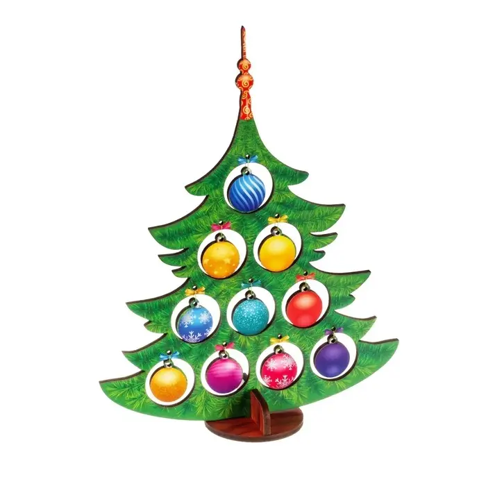 Модель из дерева WoodLand Toys &laquo;Ёлка сборная. Разноцветные шарики&raquo;