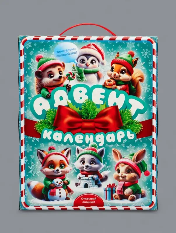 Подарочная коробка новогодняя Лесная братва 24,2х3,2х30,2 см