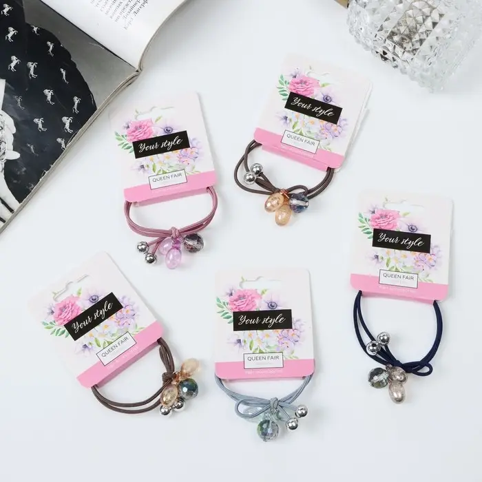 Резинка для волос Резинка для волос "Мелани" шар овалы хвостики, 5 см, микс