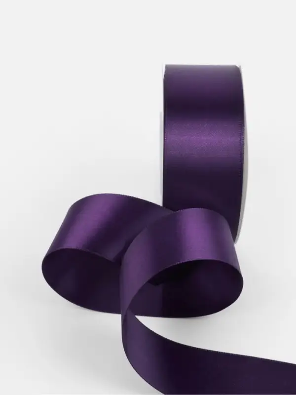 Лента атласная TEIRA, двухсторонняя, 38 мм, 25&plusmn;1 м, фиолетовая №476