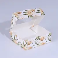 Кондитерская упаковка, коробка с ламинацией &laquo;Лилии&raquo;, 10&times;8&times;3.5 см