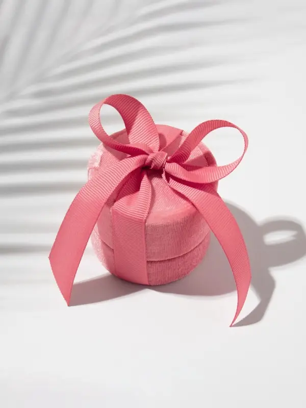 Футляр под серьги, кольцо &laquo;Сюрприз&raquo;, корейский бархат, 5.8&times;5.3 см, светло-розовый