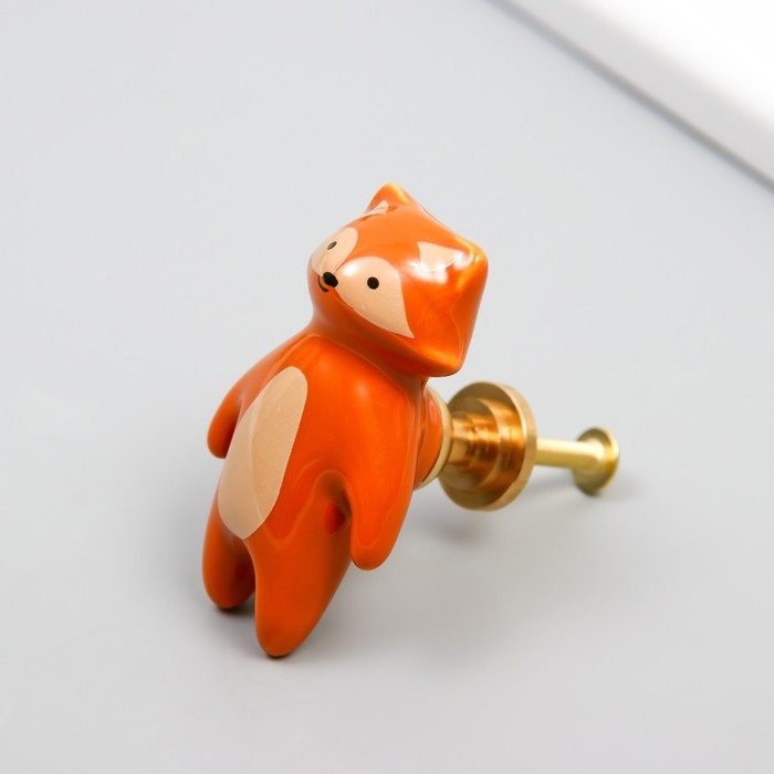 Ручка для шкатулки керамика, металл Ручка для шкатулки керамика, металл "Енотик" 6,3х3,5 см