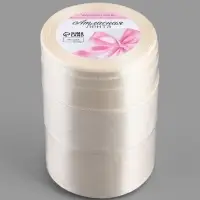 Атласная лента, набор 5 шт., 6/10/20/40/50 мм, 23&plusmn;1 м, сливочная №02